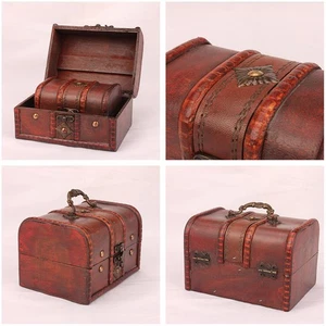  2 Pcs Jewlery Box Jewelry Treasure Wood Organizer Decorative Suitcase - Picture 1 of 10