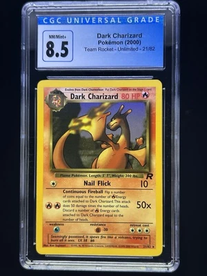 CGC 8.5 Dark Charizard 2000 Team Rocket 21/82 Pokemon Card psa - Image 1 of 2