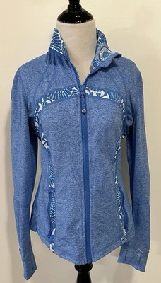 Chaqueta Lululemon Define Azul Borde Floral Para Mujer Talla 6 Cremallera Completa Yoga Correr Foto 1 de 4