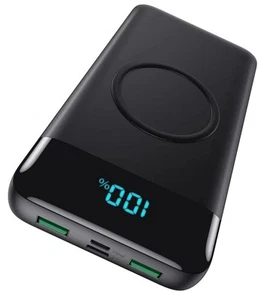 Wireless Portable Charger 30,800mAh 15W Wireless Charging 25W PD QC4.0 Fast Char - Picture 1 of 7