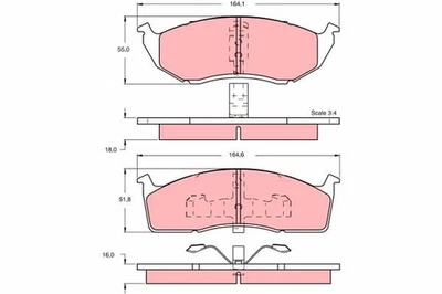 TRW Pastiglie Freno GDB1244 Chrysler 300m lr (1998->) 3,5 - 187kw 254cv  - Immagine 1 di 4