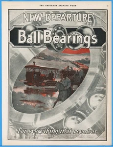 1920 New Departure Manufacturing Co Bristol CT Steam Tractor Dozer Bearings Ad - Picture 1 of 1