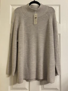 Neu mit Etikett $ 258 Eileen Fisher Sea Salt Merinowolle Rollkragen Raglan Top 1X 2X - Bild 1 von 7
