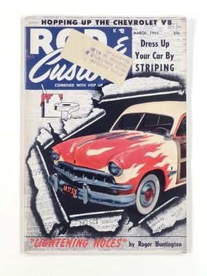 1955 Mar ROD & CUSTOM Hot Rods STRIPING Phaeton mods LIGHTENING HOLES Chevy V8 - Image 1 of 4