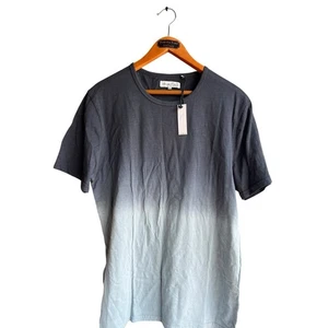 Sovereign Code Men's Faxon T-Shirt Short Sleeve Dip Dye Ombre Blue Gray Large - Picture 1 of 5