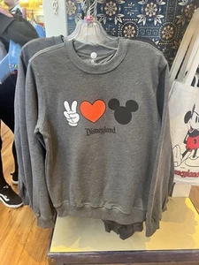 Size XL - Disneyland 2025 (June) Peace + Love + Mickey Gray Sweatshirt - Picture 1 of 1