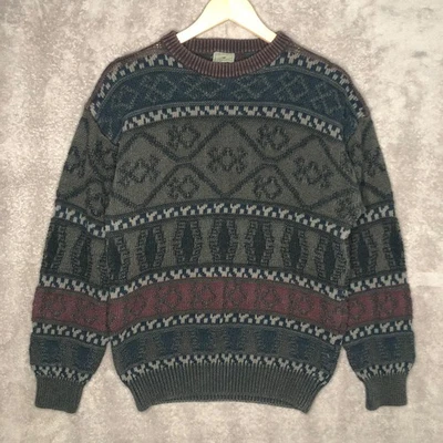 Vintage Coogi Style 90s Generra 3D Knit Sweater Mens size Medium Hip Hop Biggie - Image 1 of 4