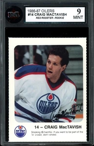 1986-87 Oilers Red Rooster Hockey #14 Craig Mactavish RC KSA 9 MINT Rookie - Picture 1 of 2