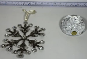 Pisapapeles copo de nieve de cristal de colección plomo francés Avon Francia y adorno en escamas L - Imagen 1 de 3