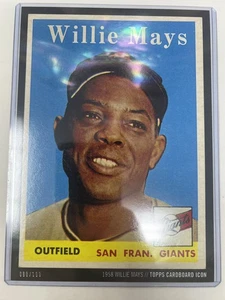 Willie Mays 2015 Topps Cardboard Icon 5x7 RARE Exclusive #5 1958 Topps /199 - Picture 1 of 2