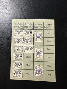WWII TeNo (Technical Relief) German Revenue Stamps on Card - Picture 1 of 1