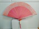 Japanese Folding Fan Sensu Silk Pink Luxury High Quality