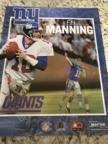 MOTION IMAGING  3D  Eli Manning  20x16 Poster New York Giants Ole Miss Cover