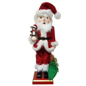 TRIMMING TRADITIONS CHRISTMAS WOODEN NUTCRACKER - 15" SANTA W/ BEAR & TOY SACK - Picture 1 of 1