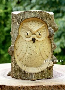 Unique Gift Hand Carved Wooden Owl Statue Figurine Sculpture Wood Home Decor Art - Picture 1 of 4