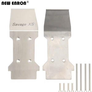 Stainless Steel 105298 F/R Bumper Lower Skid Plate For HPI SAVAGE XS Flux GT-2XS - Picture 1 of 9