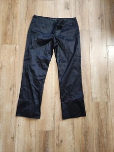 THEORY Full Leg Straight Dress Shiny Black Women's Pants Size 10 - Picture 1 of 5