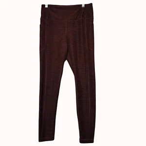 V.S. Victoria Secret Studio Legging Size 10 Dark Burgundy Marbled Workout - Picture 1 of 10