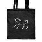 'Cantering Horse' Classic Black Tote Shopper Bag (ZB00005260)