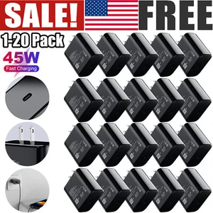 PD 45W Super Fast Wall Charger Adapter Type C Fast Charge For Samsung Galaxy Lot - Picture 1 of 12