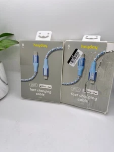 Heyday 6' USB-C to USB-C Fast Charging Silicone Cable  PURPLE - Picture 1 of 4