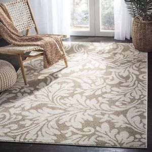 SAFAVIEH Amherst Collection 4' x 6' Wheat / Beige AMT425S Floral Non-Shedding...