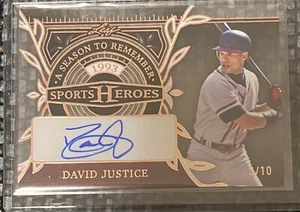 2024 Leaf 1993 Sports Heroes David Justice New York Yankees Auto /10 #ASR-DJ1 - Bild 1 von 24