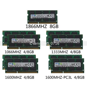 Samsung 4GB 8GB 16GB DDR3/DDR3L 1066/1333/1600/1866 MHz Laptop SODIMM RAM Memory - Picture 1 of 26
