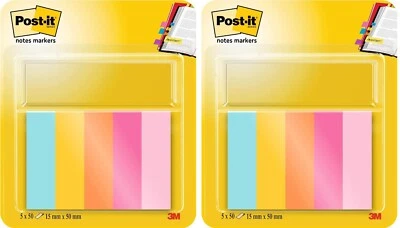 Post-it Notes Markers Beachside Collection-15 mm x 50 mm 50 Sheets per Pad x2 - Image 1 of 2