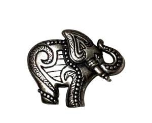 Newpro Elefant Pin Vintage Rüssel Up Good Luck silberfarben 2 cm strukturiert - Bild 1 von 5