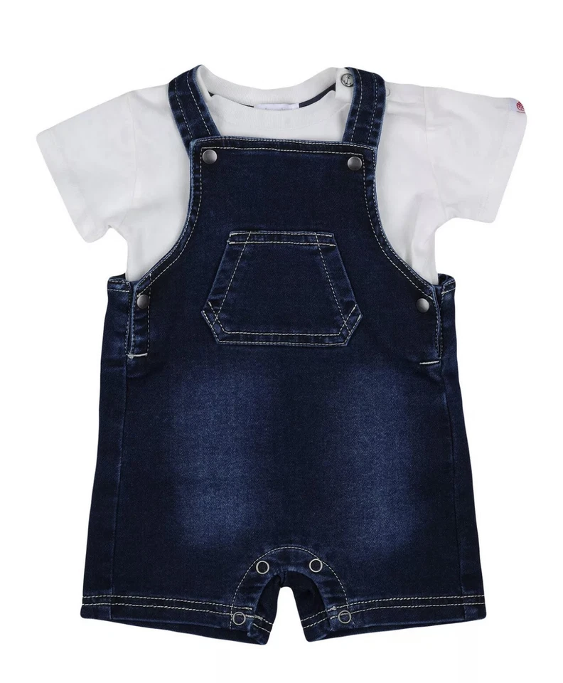 ABSORBA Baby Boy Denim Dungaree & T-Shirt Set - Stunning Outfit - 12M / 74CM
