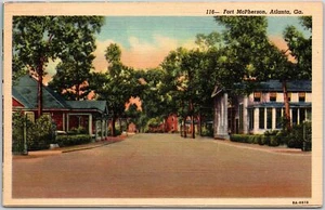Atlanta Georgia GA, 1968 Entrance to Fort McPherson, Driveway, Vintage Postcard - Picture 1 of 2