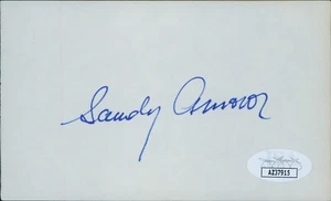 Sandy Amoros Brooklyn Dodgers Signed 3x5 Index Card JSA Authenticated - Picture 1 of 2