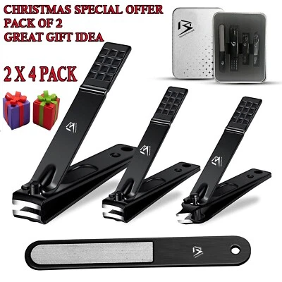 BEAUTYTRACK 2 x Zehennagelknipser Schneider 3 tlg Set Podologie Pediküre Set strapazierfähig für dicke