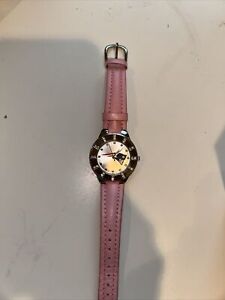 NFL Patriots Ladies Pink Leather Band Watch by Game Time EUC