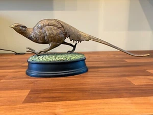 Bronze Pheasant Statue 19.5" Long Art Deco Style Art Nouveau Heavyweight - Picture 1 of 8