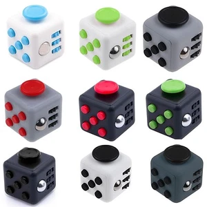 GRAY Magic Fidget 6-Side Cube Focus Anxiety Stress Relief Spinner Adults Kids - Picture 1 of 1