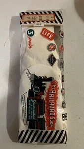 Sealed 1960s Pack 3 Pair Vintage Cotton Railroad Socks Men's Size 11.5 USA NOS - Picture 1 of 9