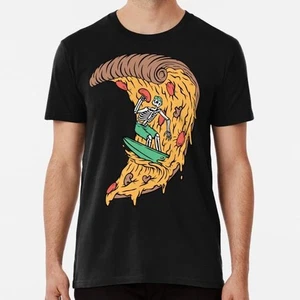 Maglietta Surfer Boy Pizza Funny Surfing Scheletro Taglia dalla S alla 5XL Made in USA - Foto 1 di 1