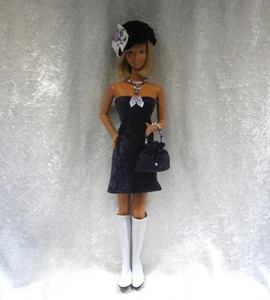 "Conjunto de ropa para muñecas de moda de gran tamaño de 18"" #07 vestido, collar, cartera y sombrero" - Imagen 1 de 3