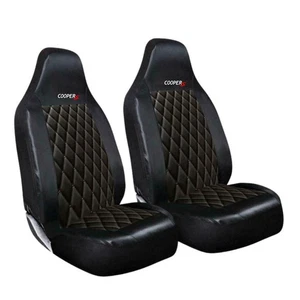 FOR MINI COOPER S - PREMIUM + HEAVY DUTY QUILTED LEATHER FRONT SEAT COVERS 1+1 - Picture 1 of 2