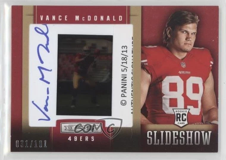 2013 Rookies & Stars SlideShow Rookie Premier Signatures Vance McDonald Auto RC - Image 1 of 2