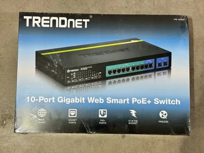 TRENDnet TPE-1020WS 10-Port Gigabit Web Smart PoE+ Switch Mountable - NEW  - Image 1 of 3
