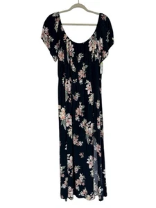 Liberty Love Maxikleid 3XL Blumenmuster elastische Taille schulterfrei (Gürtel fehlt) #5 - Bild 1 von 4
