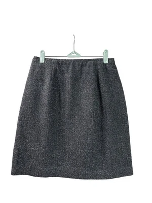 Falda De Colección Modiano Petite Espiga Hasta la Rodilla 8P Azul Negro Mezcla de Lana Forrada Foto 1 de 4