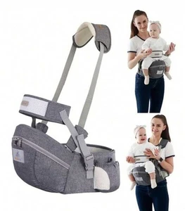 GABESY Baby Hip Seat Carrier/Waist Adjustable Strap Pocket Soft w/Storage - Grey - Bild 1 von 3