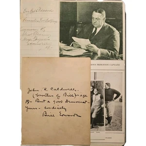 1900 Big Bill Edwards Princeton Football Captain signierte Notiz, Fotos & Ausschnitte - Bild 1 von 7