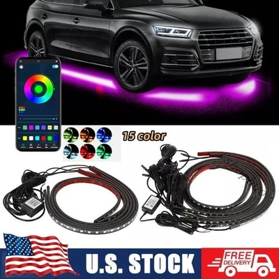 RGB LED Car Neon Light Chassis Atmosphere Lamp Kits For Honda Nissan Subaru Audi - Image 1 of 4
