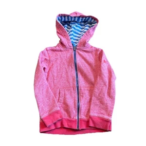 Mini Boden Boys Full Zip Red With White And Blue  Striped Hoodie Size 4-5 yr. - Picture 1 of 5