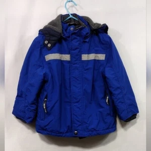 Boden Boys Full Zip Winter Ski Coat Detachable Hood Size 3-4 Blue Sporty Outdoor - Picture 1 of 8